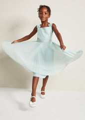 Belle Pleat Dress - Pale Blue