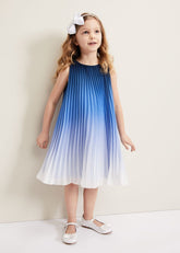 Jessie Ombre Pleat Dress - Blue