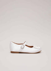 Satin Bow Front Shoes - Ivory
