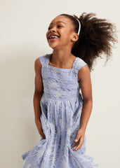 Amelia Embroidered Dress - Blue