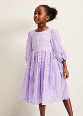 Bailey Textured Smock Dress - Purple