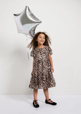 Eve Leopard Shimmer Swing Dress - Multi-Coloured