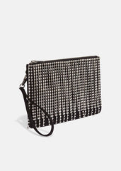 Shae Sparkle Tassel Clutch Bag - Black