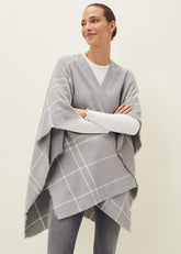 Shauna Check Cape - Grey