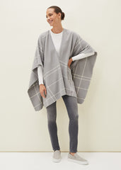 Shauna Check Cape - Grey