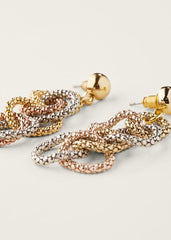 Mixed Link Earrings - Silver/Rose Gold
