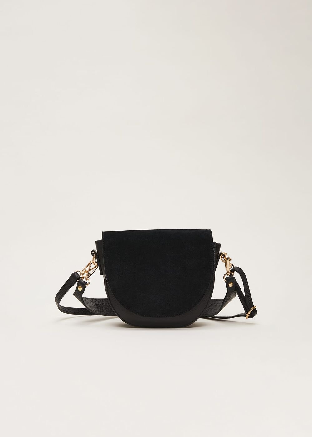 Suede Cross Body Bag - Black