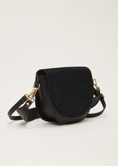 Suede Cross Body Bag - Black