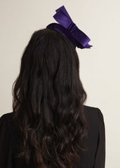 Velvet Bow Pillbox Fascinator - Cobalt