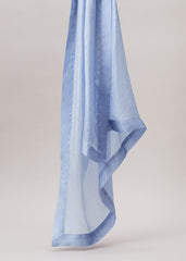 Satin Trim Scarf - Pale Blue