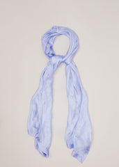 Satin Trim Scarf - Pale Blue
