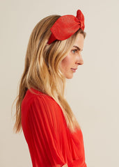 Padded Bow Headband - Orange