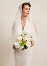 Short Double Tier Veil - Ivory