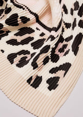 Leopard Pleated Scarf - Brown