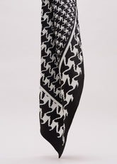 Houndstooth Pleated Scarf - Black
