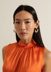 Pearl Detail Hoop Earrings - Gold