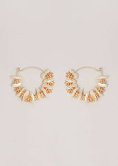 Pearl Detail Hoop Earrings - Gold