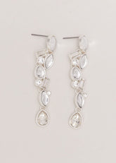 Stone Drop Earrings - Silver