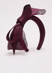 Purple Padded Bow Headband - Purple