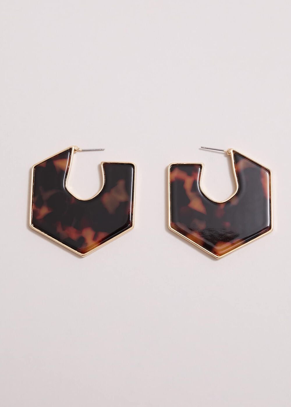 Tort Large Hoop Earrings - Brown