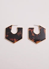 Tort Large Hoop Earrings - Brown
