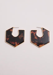Tort Large Hoop Earrings - Brown