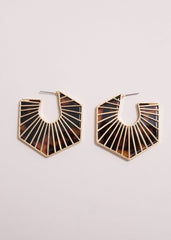 Tort Large Hoop Earrings - Brown