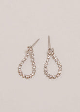 Sparkle Stone Teardrop Earrings - Silver