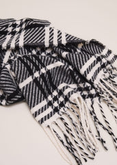 Checked Printed Scarf - Black/Ivory