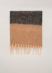 Oversized Stripe Brushed Scarf - Black/Multi