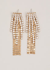Gold Chainmail Sparkle Drop Earring - Gold