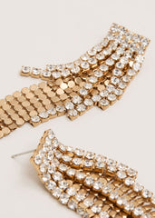 Gold Chainmail Sparkle Drop Earring - Gold