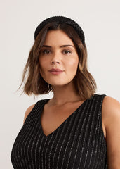 Black Embellished Headband - Black