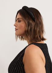 Black Embellished Headband - Black
