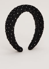 Black Embellished Headband - Black