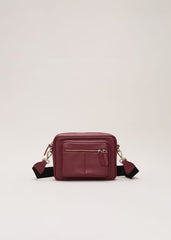 Burgundy Leather Cross Body Bag - Burgundy