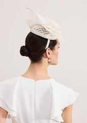Flower Pillbox Fascinator - Ivory