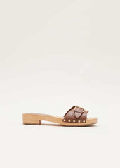 Buckle Front Clog Sandal - Tan