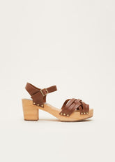 Woven Clog Heel Sandal - Tan