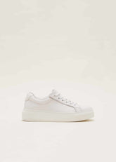White Leather Trainers - White