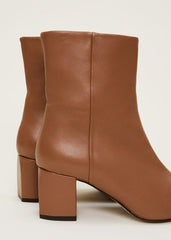 Heeled Ankle Boots - Tan