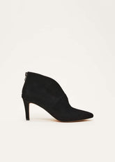 Cut Out Heeled Boots - Black
