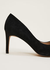 Jewel Front Bow Court Shoe - Black