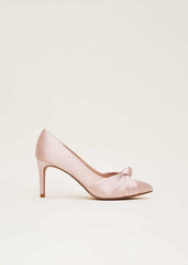 Satin Knot Front Court Shoe - Antique Rose