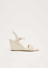 Leather Plait Strap Shoes - Ivory