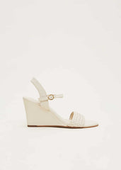 Leather Plait Strap Shoes - Ivory