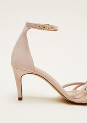 Suede Knotted Barely There Sandal - Cameo