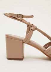 Leather Ankle Strap Sandal Shoe - Tan