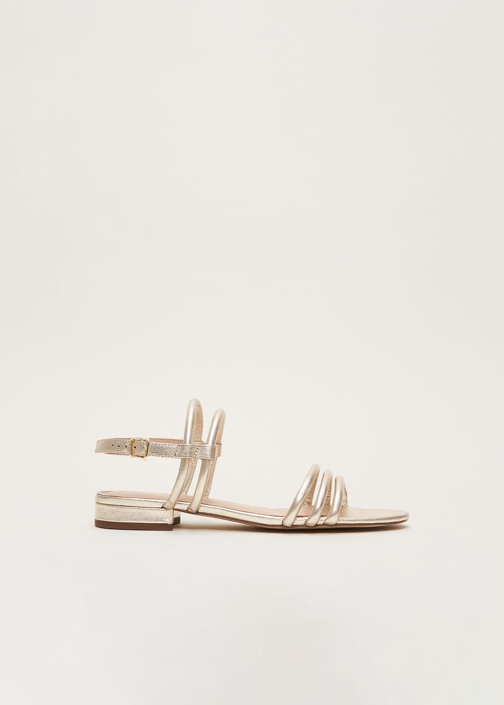 Gold Leather Sandals - Gold