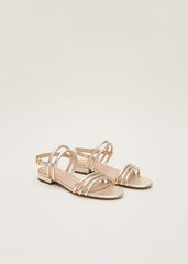 Gold Leather Sandals - Gold